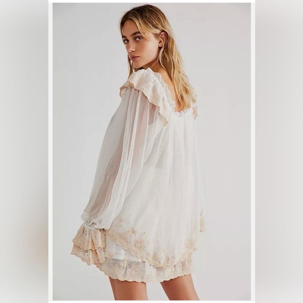 Free People Butterfly Fields Embroidered Tunic Dress